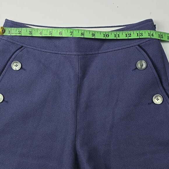 J. Crew Blue Canvas Tweed Buttons Sailor Side Zip High Rise Shorts Size 4 - Picture 7 of 12
